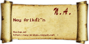Ney Arikán névjegykártya